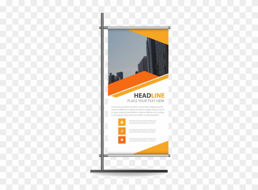 Orange Business Roll Up Banner Flat Design Template - Vector Graphics #1062627