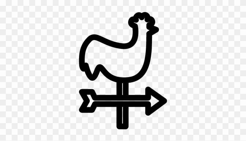 Rooster Weather Vane Pointing East Vector - Imagen De La Veleta #1062728