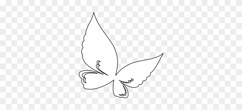 Butterfly Black White Line Art Coloring Book Colouring - Butterfly #1062742