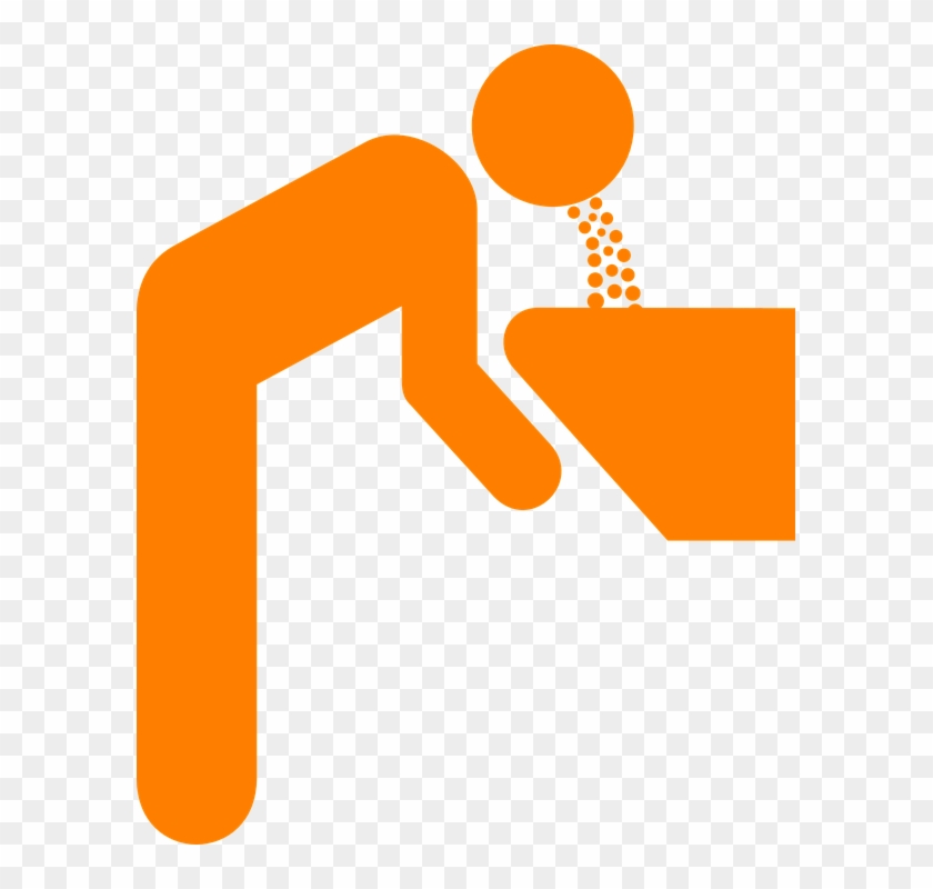 Figure, Vomit, Orange, Human, Silhouette, Nausea, Sink - Bulimia Clipart #1062794