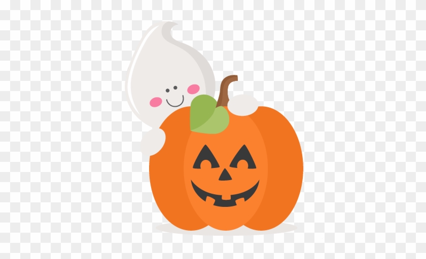 With Pumpkin Svg Scrapbook Cut File Cute Clipart Files - Cartoon Pumpkin And Ghost #1062798