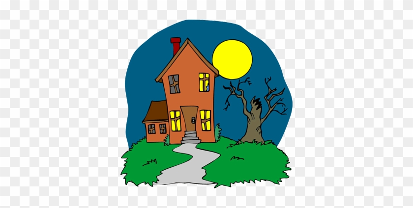 Night - Clipart - Haunted House Coloring Pages #1062999
