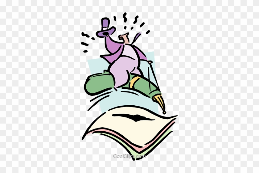 Man Writing Letter Royalty Free Vector Clip Art Illustration - Man