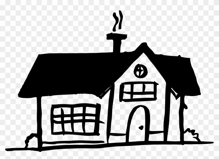 Drawn House Cartoon Flower - Black And White Drawing Of A Houses - Free  Transparent PNG Clipart Images Download