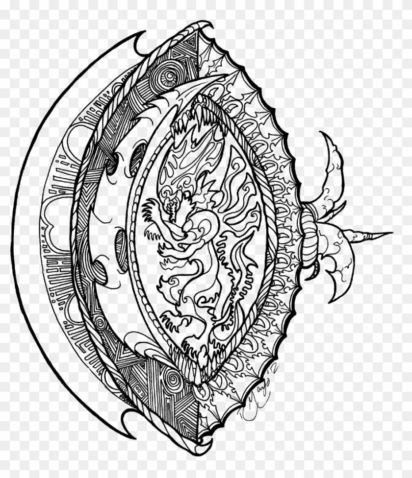 Avp Crest-shield Lineart By Rachaelm5 - Clip Art #1063120