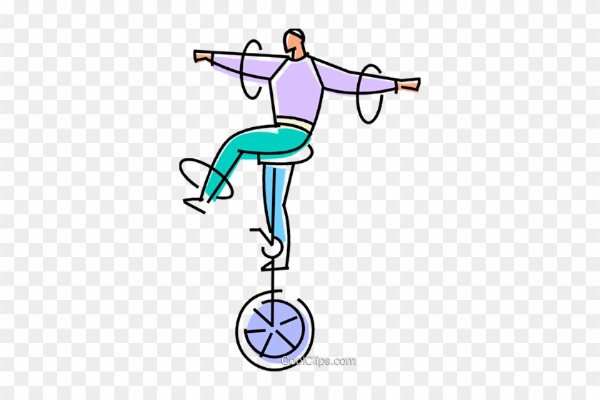 Circus Performer On A Unicycle Royalty Free Vector - Geschicklichkeit Clipart #1063229