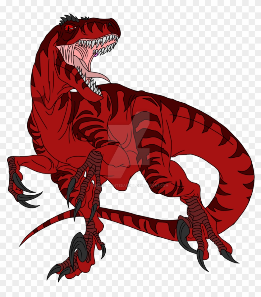 Scarlet Battle Raptor By Hellsdementedangel - Cartoon Utahraptor #1063379