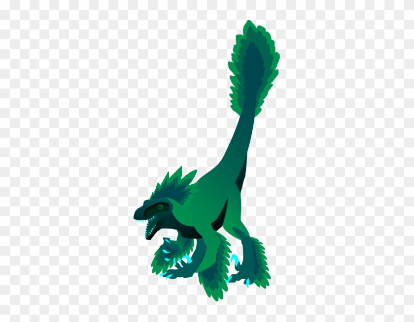 Blue Green Feathered Raptor By Llendowyn - Animal Figure #1063414