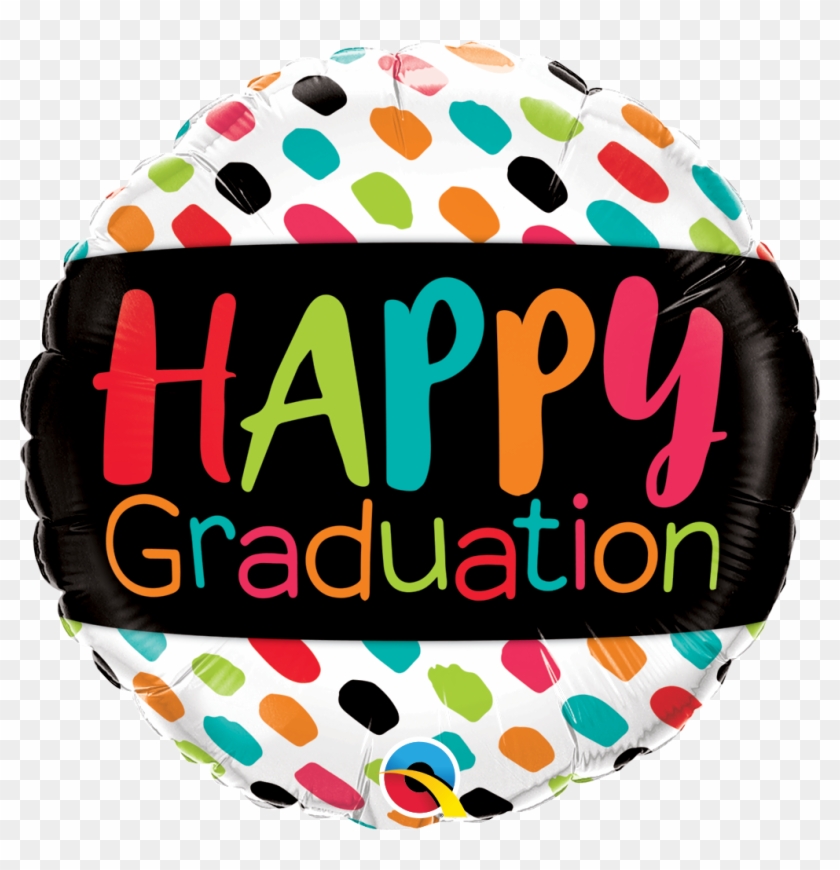 18" Round Foil Happy Graduation Color Dabs - Happy Graduation #1063426