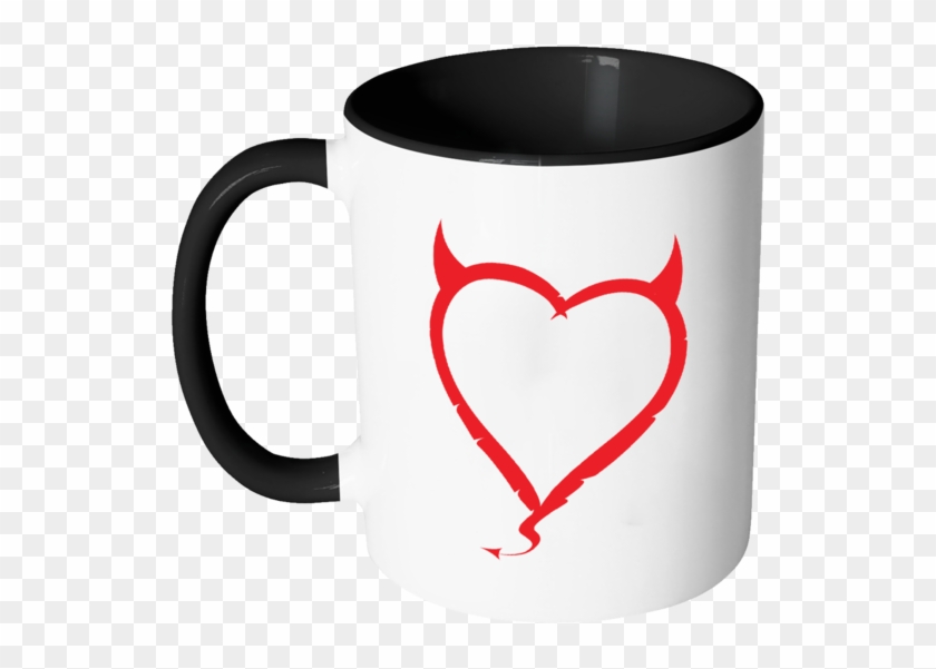 Devil Horns Heart Color Accent Coffee Mug - Trip Over My Weiner #1063561