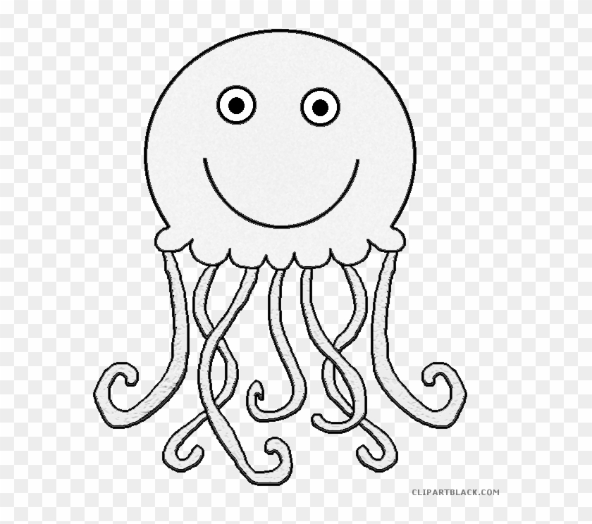 Jellyfish Animal Free Black White Clipart Images Clipartblack - Jelly Fish Black An Clip Art #1063707