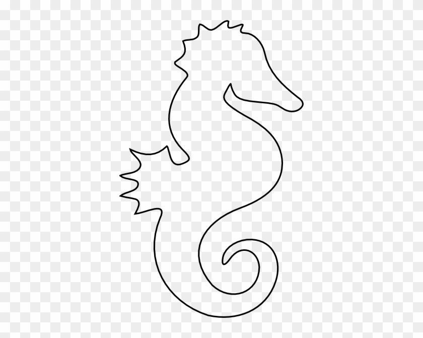Jelly Fish Clip Art Black And White - Seahorse Outline #1063716