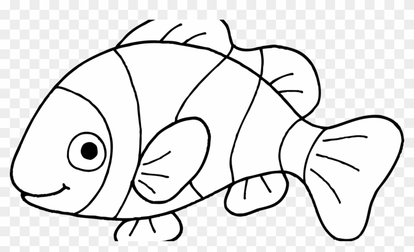 Clown Fish Coloring Page Worksheet Coloring Pages Clownfish - Clip Art Fish Black And White #1063770