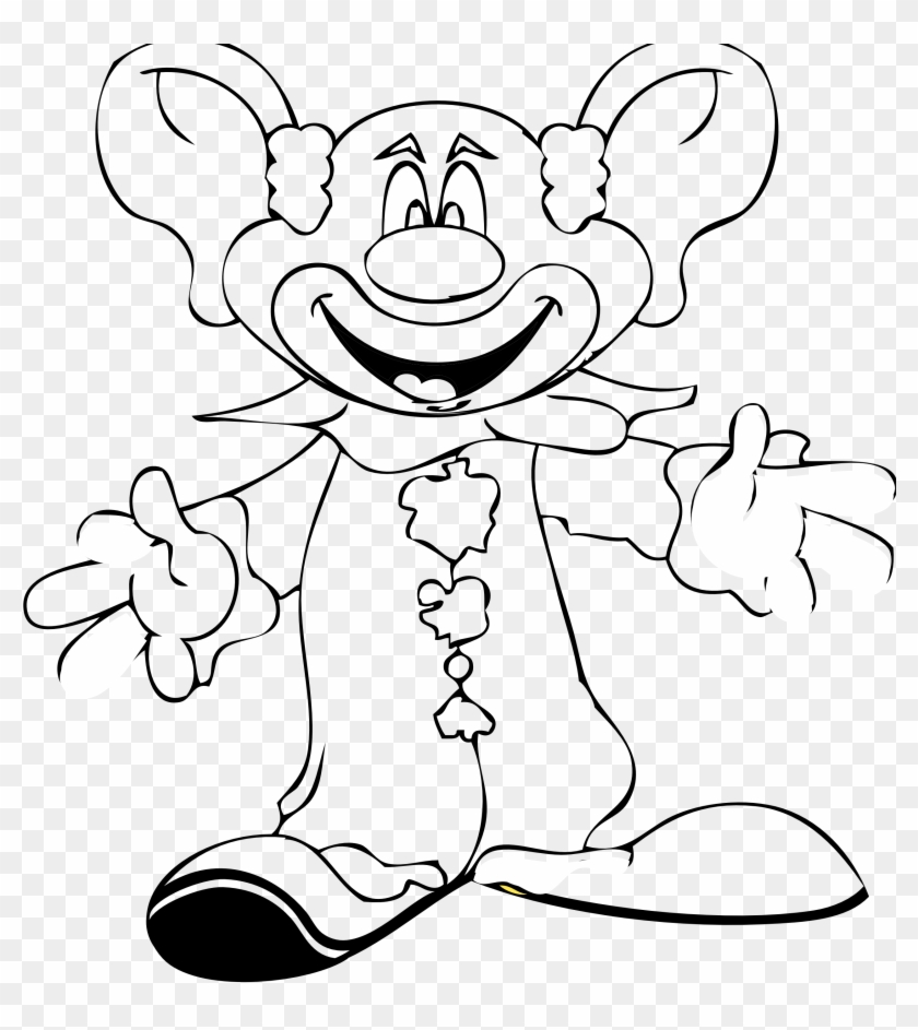 Snowy Clipart Black And White - Clown Clipart Black And White Png #1063799