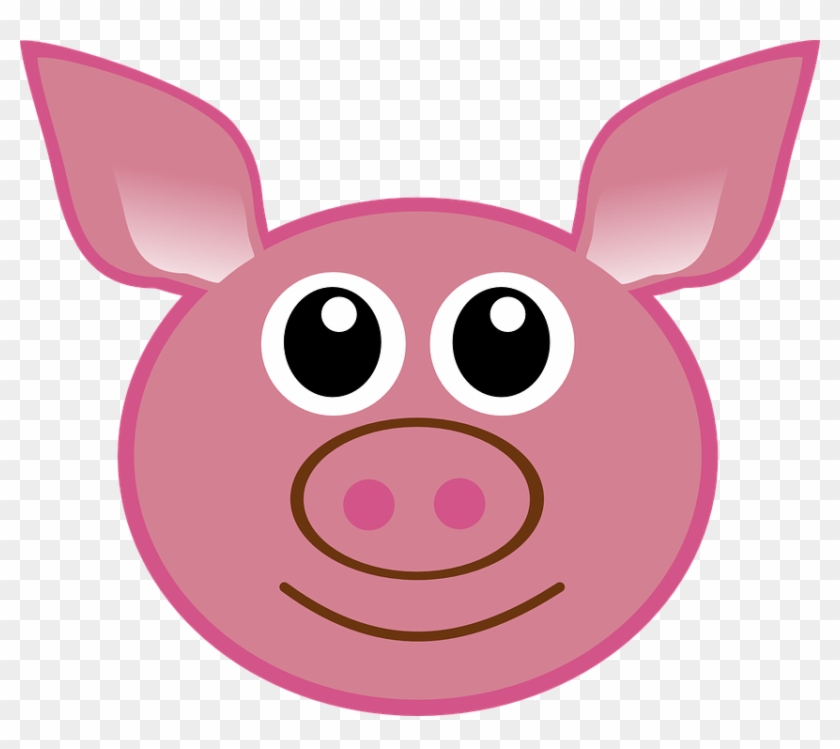 Pig Head Cartoon Cute Isolated Piglet Face - Pig Ears Drawing #182392