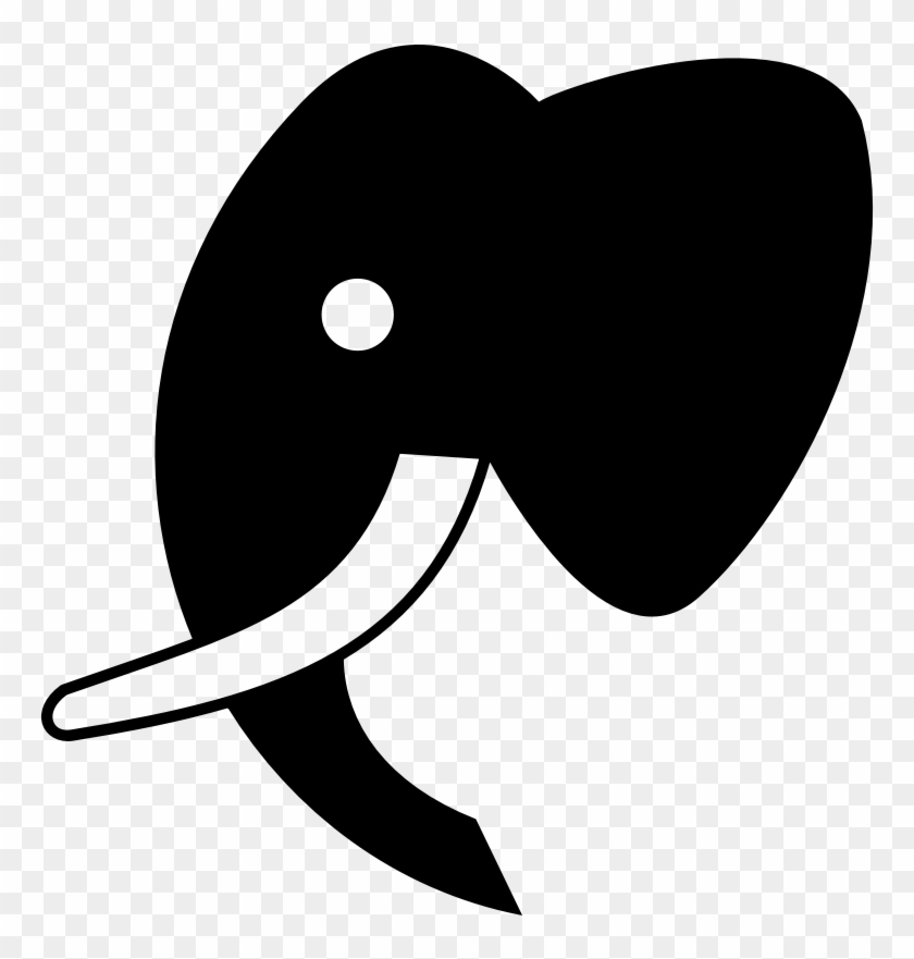 Clipart - Elephant Icon - Elephant Head Icon Black #182434