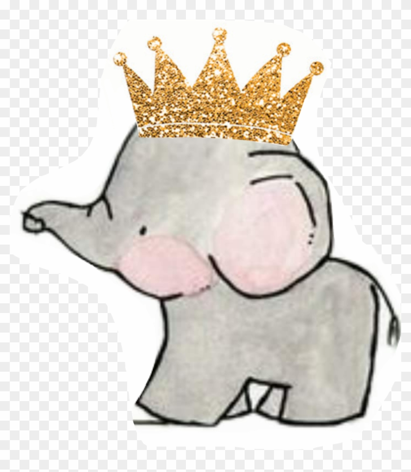 Cartoon Elephant With Crown #182436