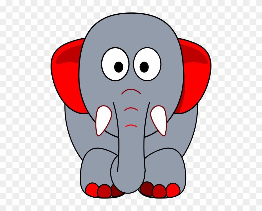 Grey Elephant With Red Accents Clip Art - Indian Elephant #182451