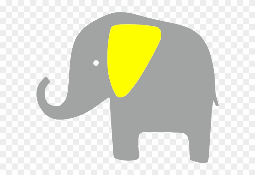 Elefante Amarillo Clip Art - Gray And Yellow Elephant Clipart #182480