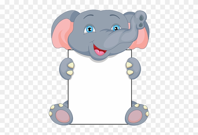 Baby Blue Elephant Holding Poster - Illustration #182497