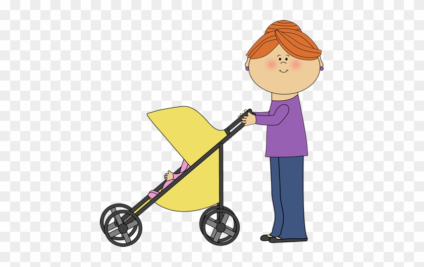 Mom Pushing Baby Stroller Clip Art Image Wp7wmr Clipart - Pushing Stroller Clipart #182498