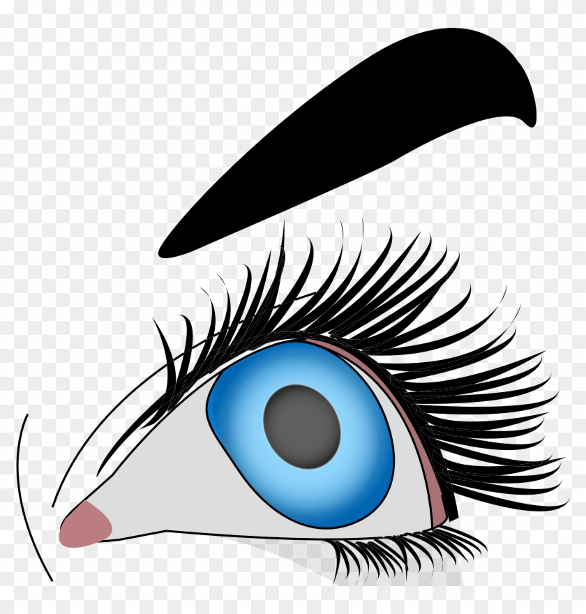 Avec A Vue Blue Eyes Makeup Of A Woman Looking With - Oeil Clipart #182506