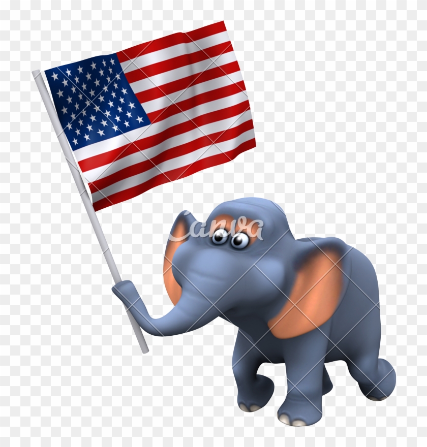 3d Elephant With The Stars And Stripes - Immigration Demonstration, May 1, 2006, Fresno, California #182525
