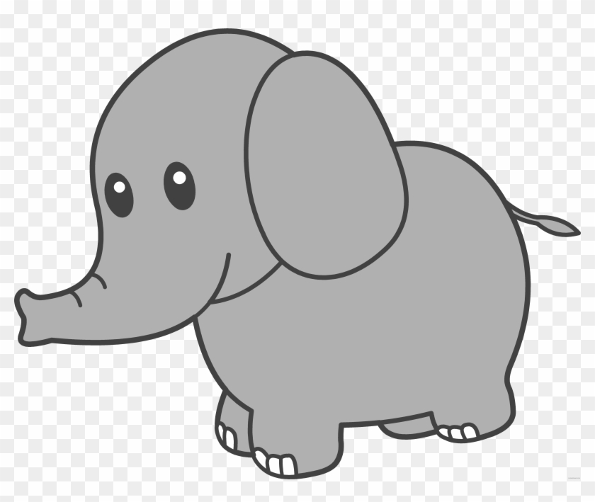 Cute Elephant Animal Free Black White Clipart Images - Cute Elephant Clipart #182537