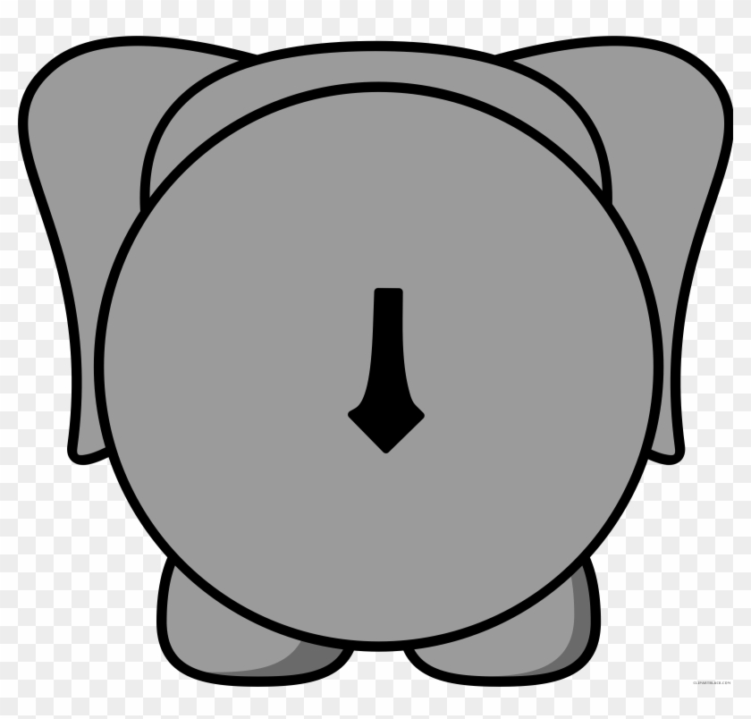 Grey Elephant Animal Free Black White Clipart Images - Back Of An Elephant Clipart #182545