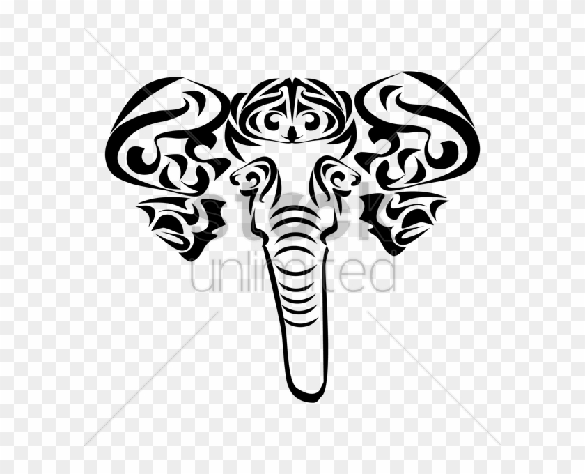 Elephant Tattoo Design Vector Image - Vector Graphics #182548