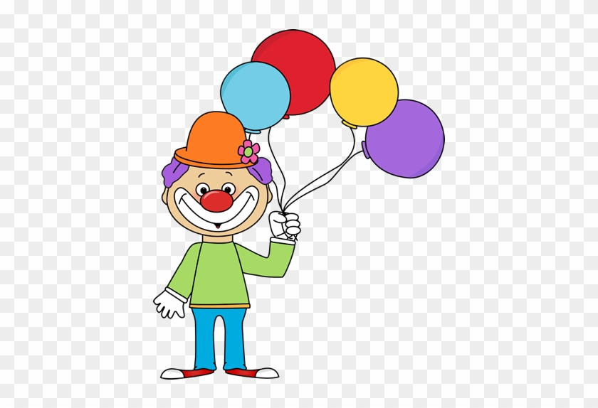 Circus Elephant Clipart - Clown With Balloons Clipart #182757