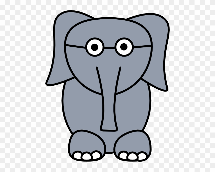 Cartoon Elephant With Glasses #182768