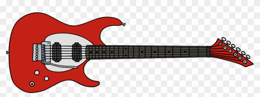 Over 200 Hours Music - Red Electric Guitar Clipart #182831