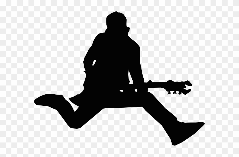 Rock Star Guitar Clipart - Guitar Player Silhouette Png #182863