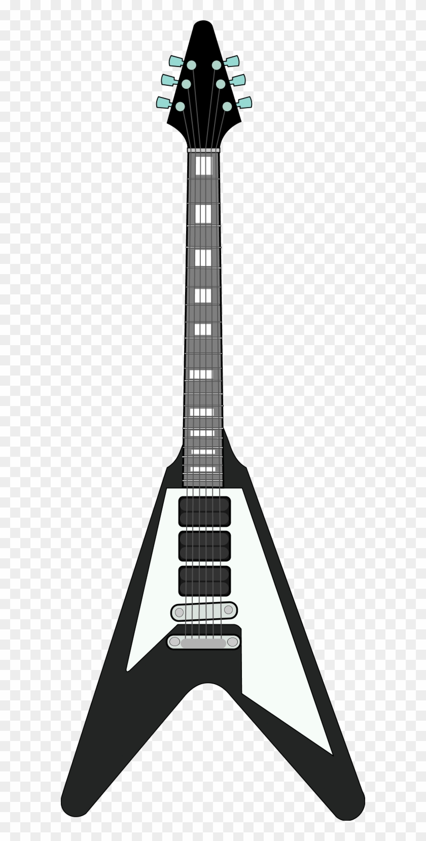 Psonst Guitar Pick Clip Art Black And White Images - Flying V Guitar Vector #182945