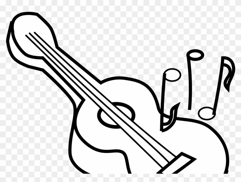 Acoustic Guitar Coloring Pages Printable Best Free - Guitar Clipart Black And White #183166