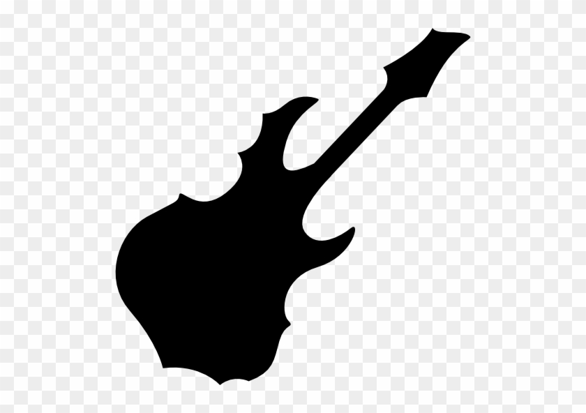 Electric Guitar For Heavy Rock Music Vector - Siluetas De Instrumentos Musicales #183177