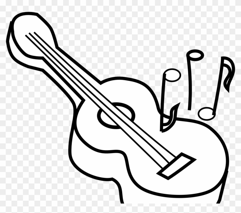 Acoustic Guitar Coloring Pages Printable Best Free - Guitar Clipart Black And White #183260