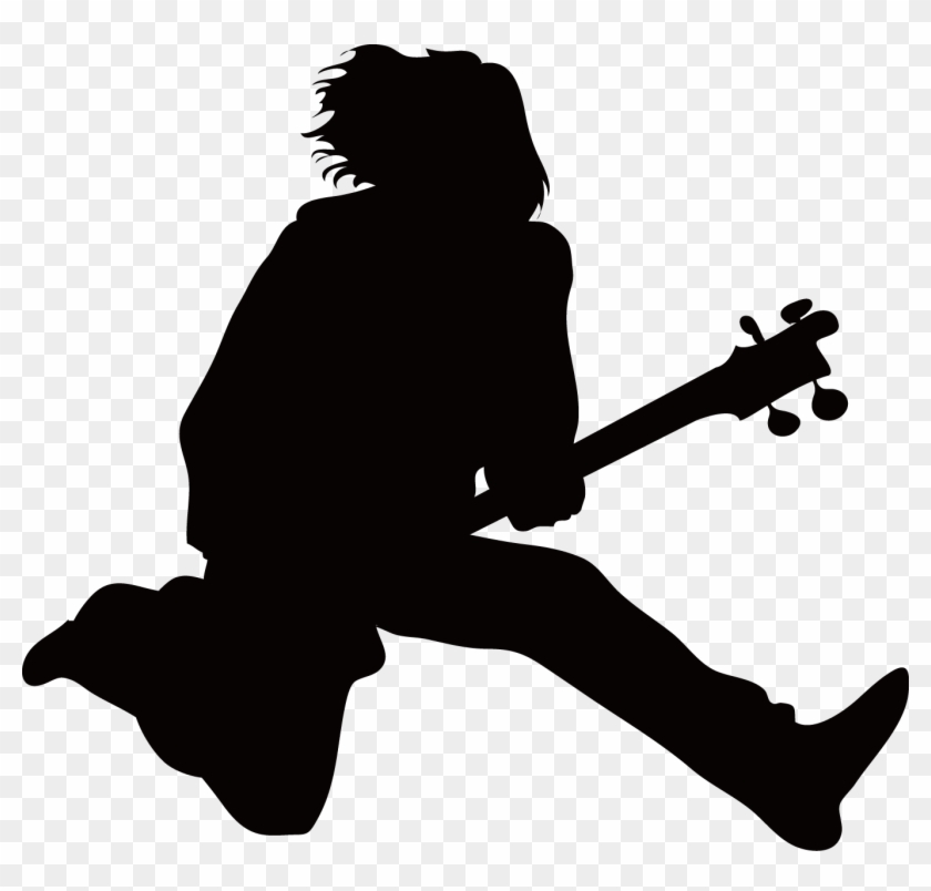 Musician Silhouette - Play Guitar - Siluetas De Jovenes Saltando Png #183275