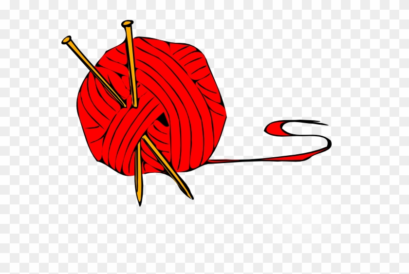 Red Ball Yarn Clip Art At Clker - 3drose Llc 8 X 8 X 0.25 Inches Id Rather Be Knitting #183295