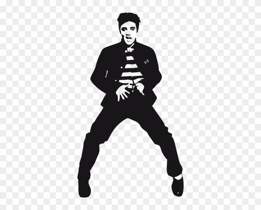 Elvis - Guitar - Clipart - Black - And - White - Elvis Presley Silhouette #183390