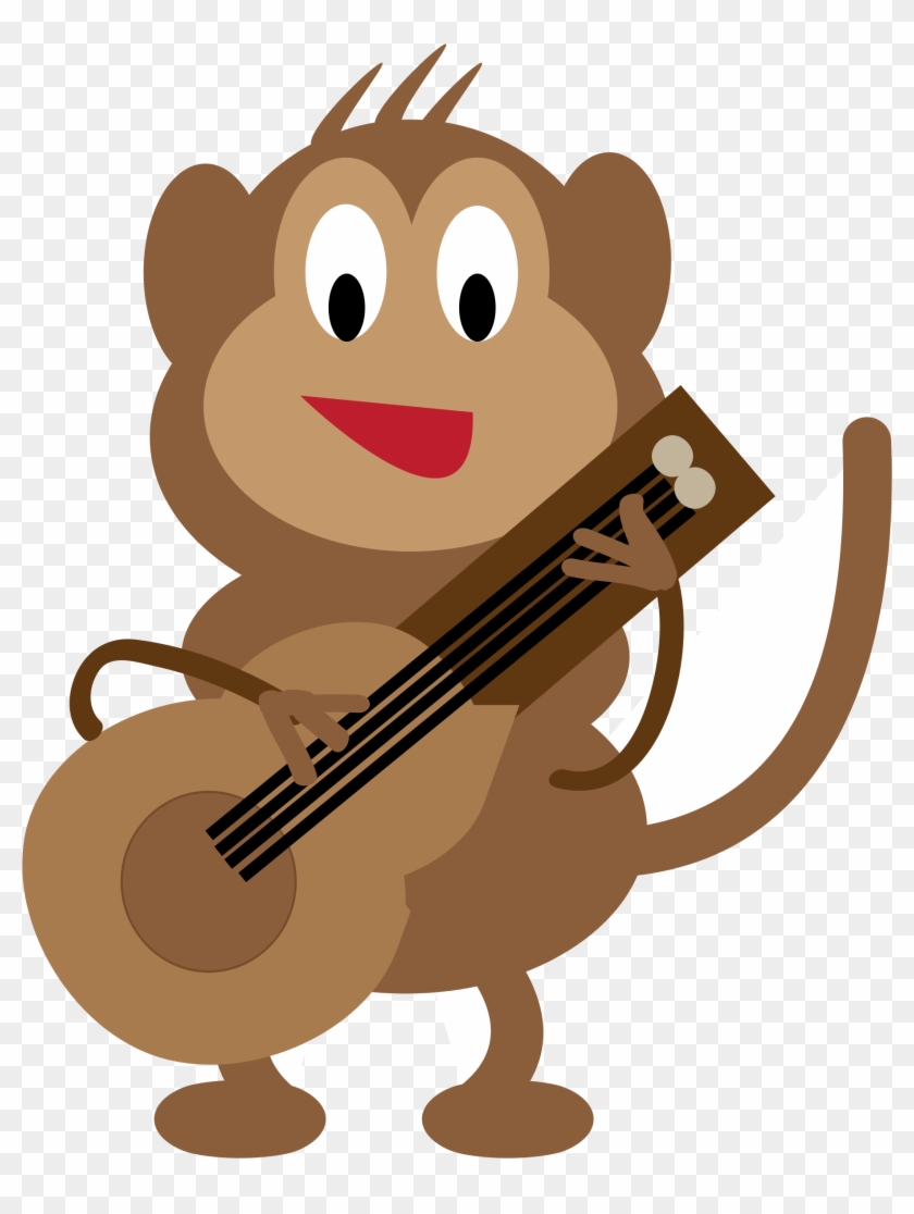 Big Image - Monkey Playing Guitar Shower Curtain #183453