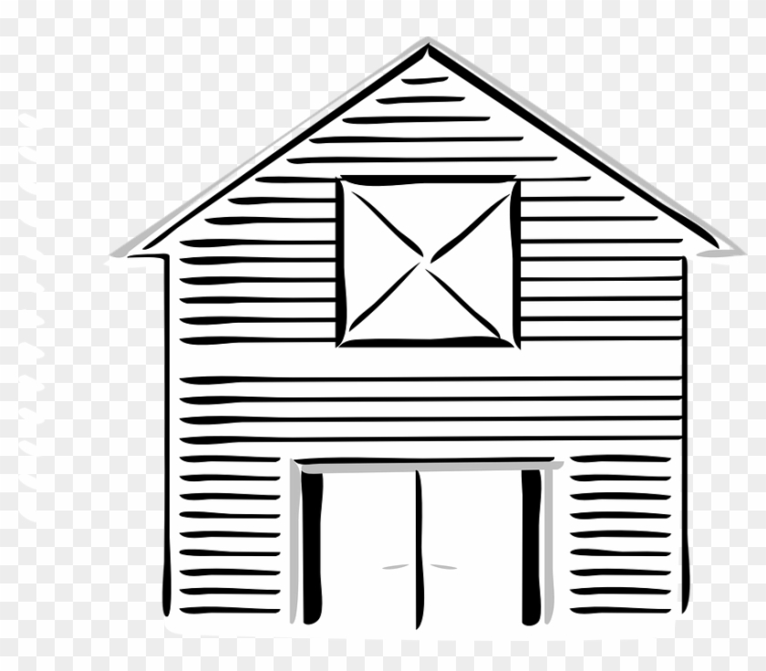 Barn Outline Free Vector Graphic Barn High White Front - Barn Outline Clip Art #183556