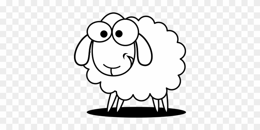 Sheep Animal Farm Agriculture Cute Funny S - Sheep Clipart Black And White #183594