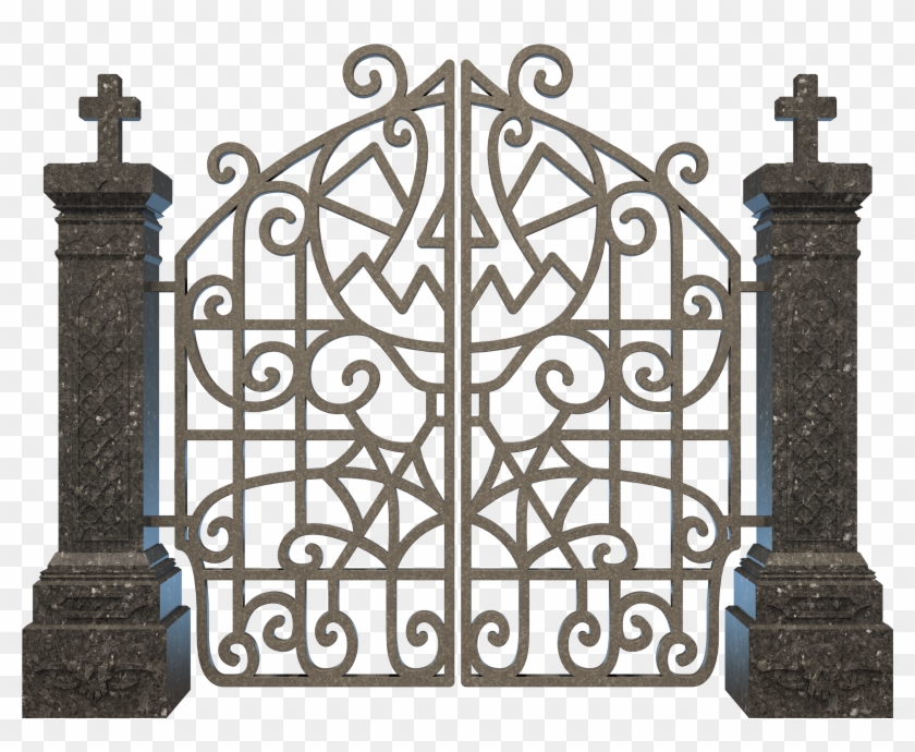 Halloween Graveyard Gate Png Clipart Image - Graveyard Gate Png #183723