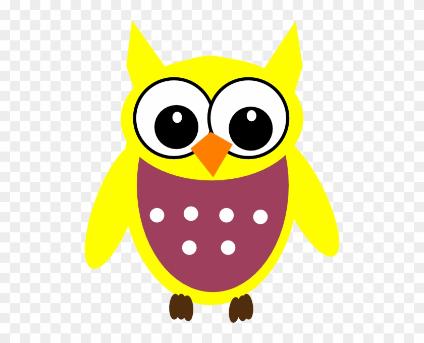 Yellow Owl Clip Art At Clker - Cute Drawings Uil #183734