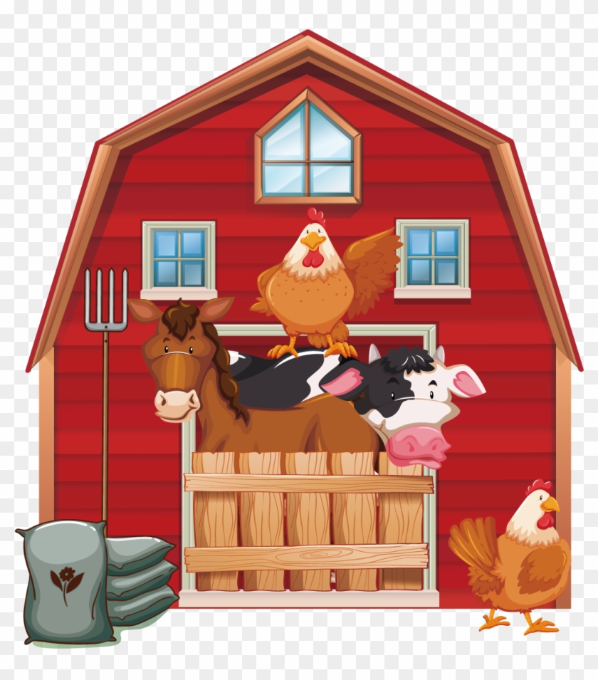 Cattle Silo Farm Barn Clip Art - Farm Barn Animals Free #183777