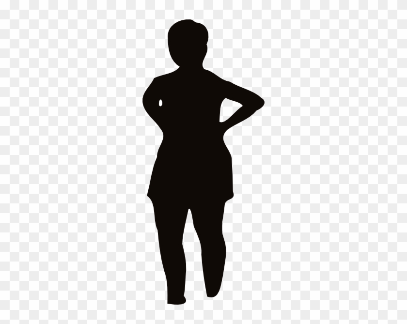 Woman Silhouette Hands In Waist Clip Art - Fat Man Silhouette Png #183974