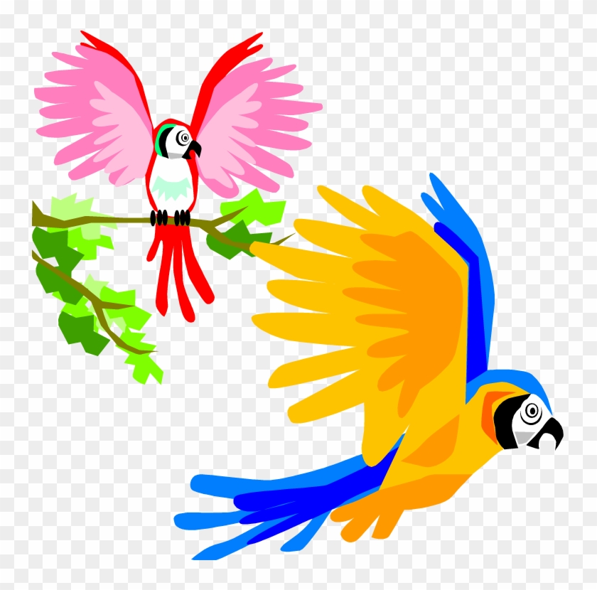 Parrot Bird Flight Macaw Clip Art - Birds On Flyings Clip Art #184048