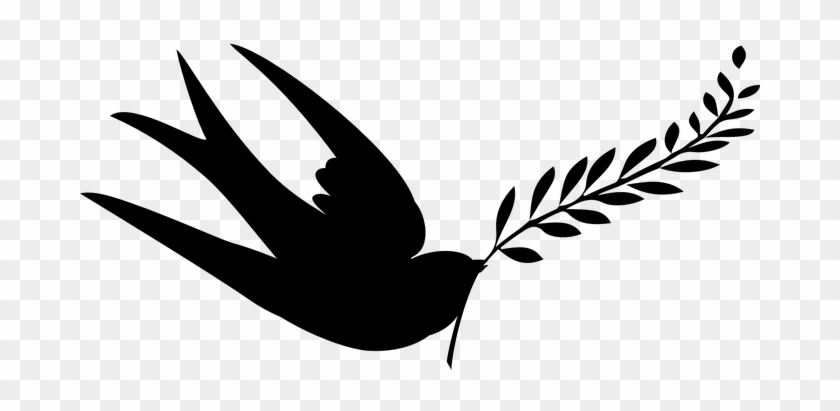 Peace Swallow Birds Silhouette Vector Peac - Silhouette Dove Transparent #184105